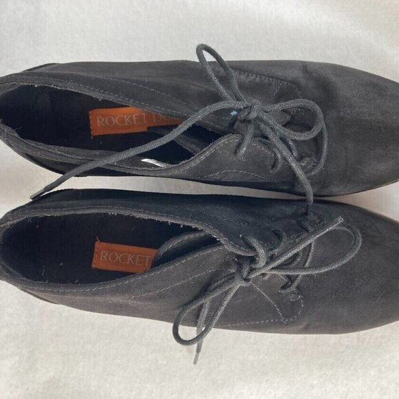 Rocket Dog Ankle Booties Women's Size 10 Black Faux Suede - Picture 6 of 9